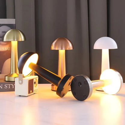 Lampka Grzybek LED – Bezprzewodowa Lampa Stołowa Retro