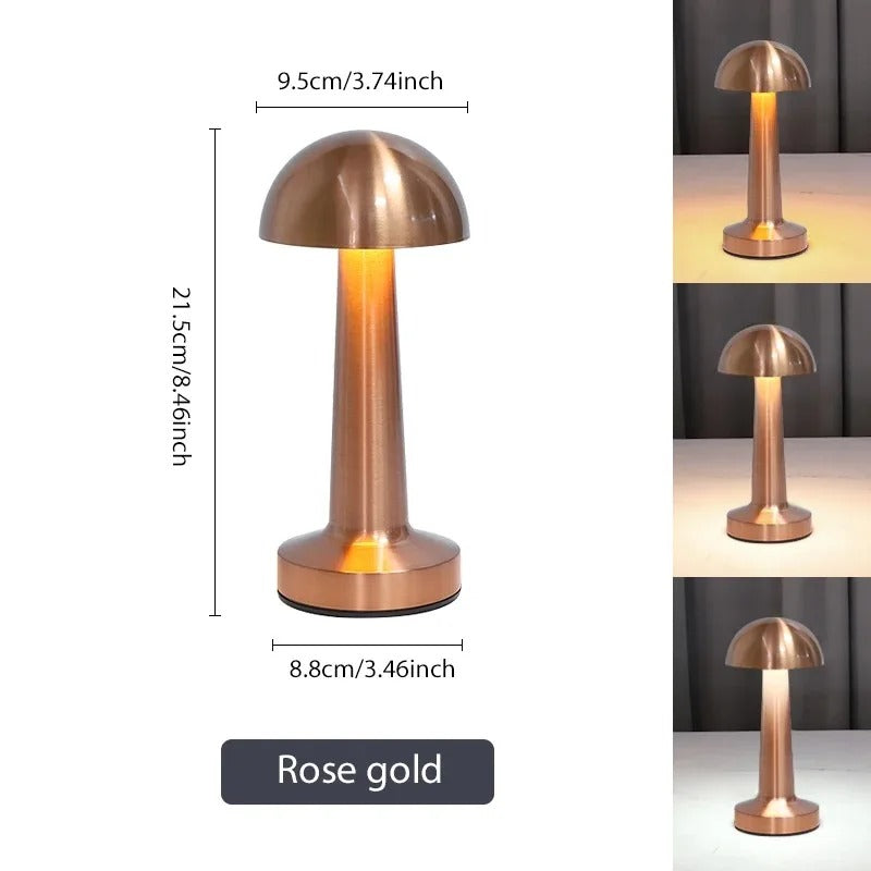 Lampka Grzybek LED – Bezprzewodowa Lampa Stołowa Retro