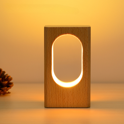 Lampka Nocna Drewno Dąb