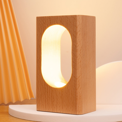 Lampka Nocna Drewno Dąb