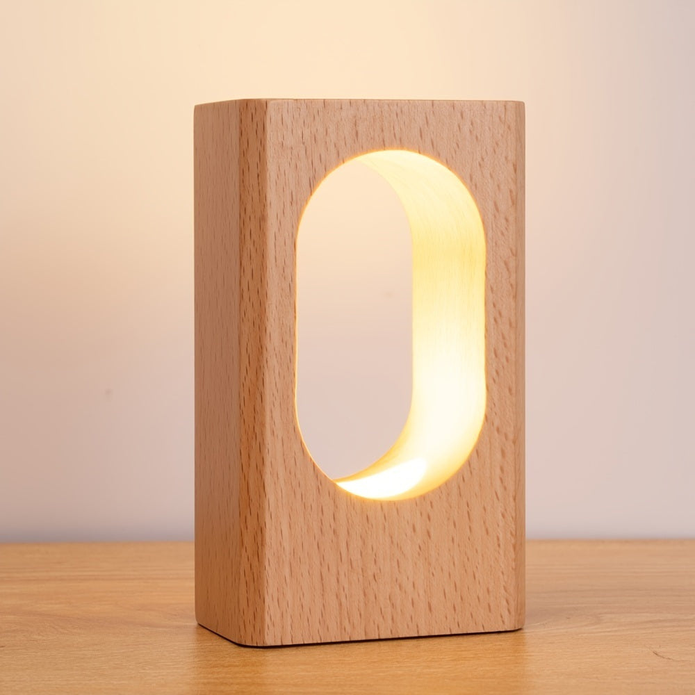 Lampka Nocna Drewno Dąb