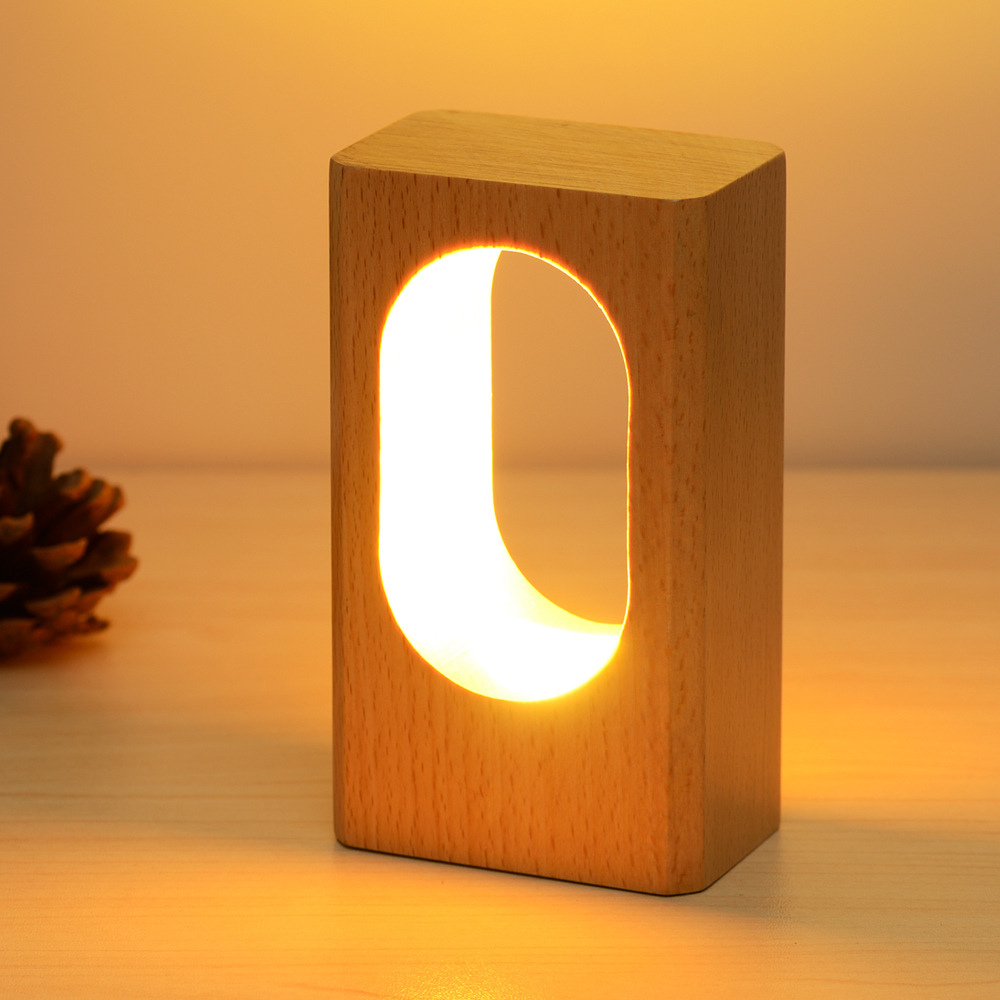Lampka Nocna Drewno Dąb
