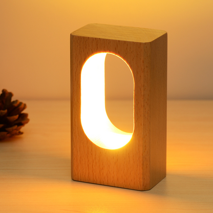 Lampka Nocna Drewno Dąb